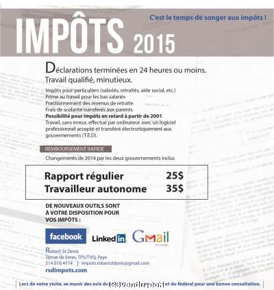 Annonces classees img:preview Impôts 2015