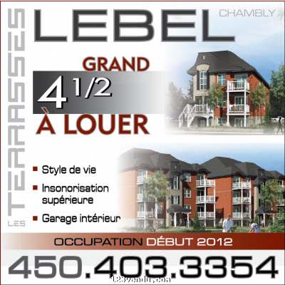 Annonces classees img:preview Chambly, Logement à louer 4-1/2, style condo