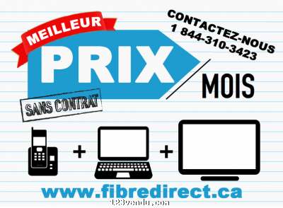 Annonces classees img:preview TRIO FIBREDIRECT: TÉLÉVISION + INTERNET + TÉLÉPHONE= MEILLEUR PRIX