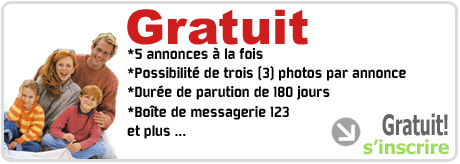 Inscription Gratuite au service d'annonces classees 123vendu